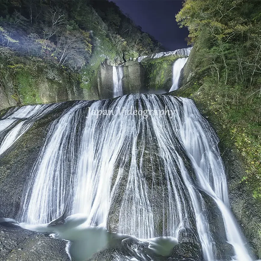 掛軸 村田秀峰 瀑布群禽図 共箱 紅葉 瀧 秋 小鳥 A-13 fukuroda-falls-868x868.webp