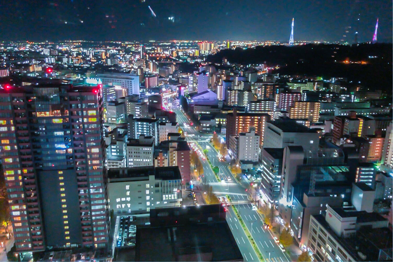iPhoneで撮影した仙台市街地の夜景