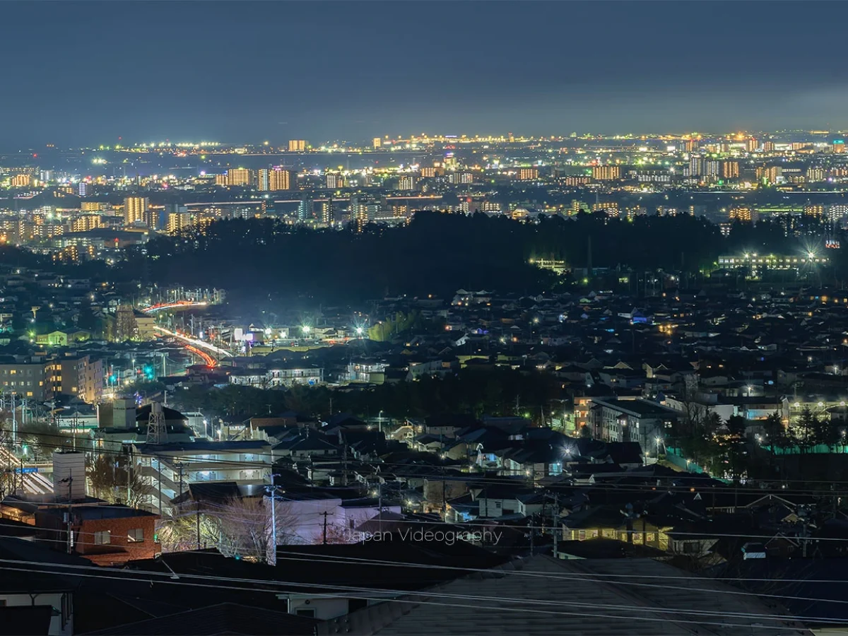 八木山動物公園駅の展望台 八木山てっぺんひろばから眺める夜景｜宮城