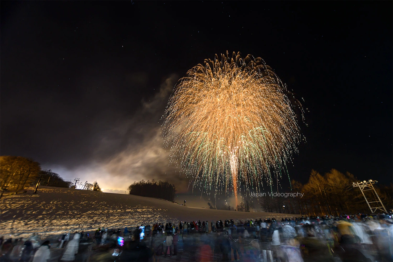 みやぎ蔵王えぼしリゾート えぼし雪上花火大会 2021 | 宮城県蔵王町