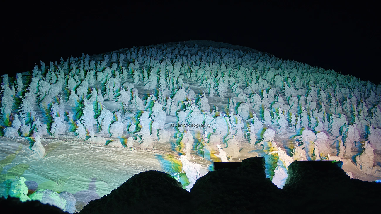 山形県 蔵王温泉スキー場 地蔵山頂駅から眺める 蔵王の樹氷