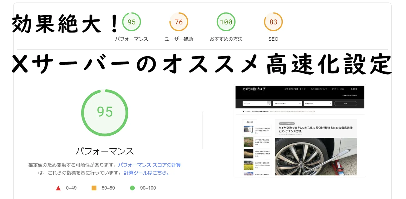 Xサーバーの高速化設定ページのサムネイル
