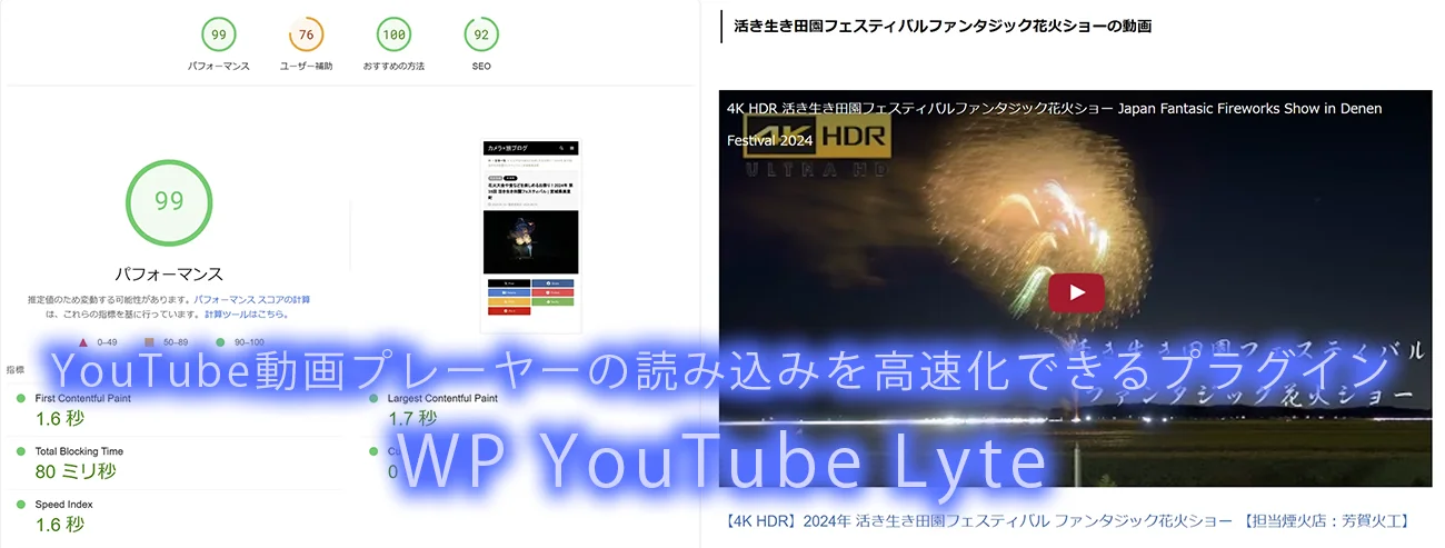 YouTubeのサムネイルをキャッシュするWordPress高速化プラグインWP YouTube Lyte
