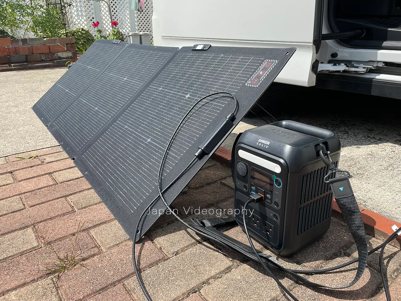 EcoFlow 160W両面ソーラーパネルGen2とAnker Solix C300 Portable Power Station